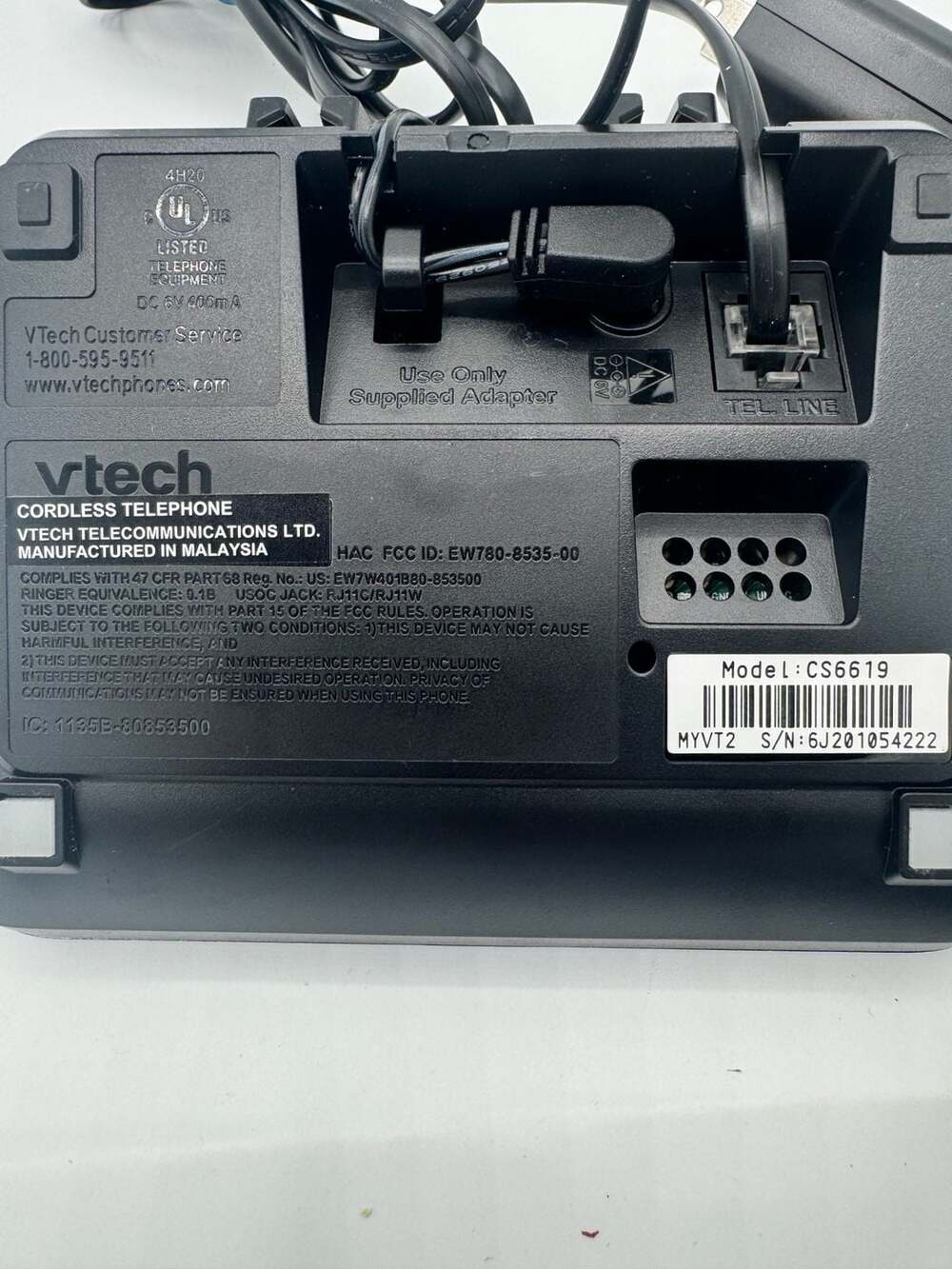 VTech CS6619 Cordless Telephone DECT 6.0 Silver Black - Picture 7 of 7
